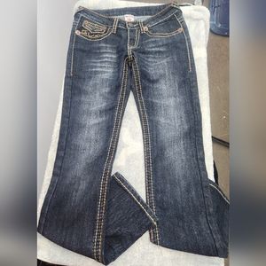 True religion Joey super T stitch flared jeans women's size 27